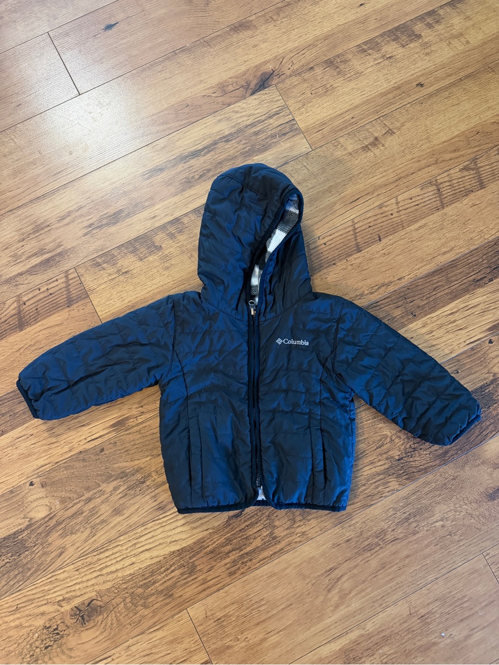 Columbia Black Reversible Kids Puffer Jacket with Hood